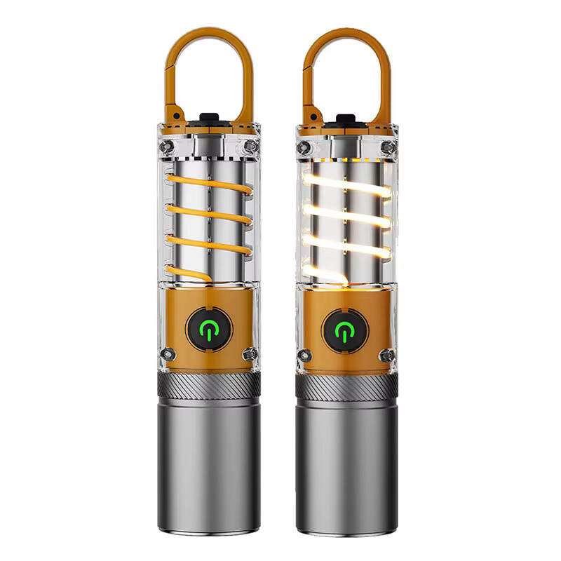 ESMARTER LED-Tungstenlampe mit Haken, wasserdichte Dual-Source Outdoor-Taschenlampe mit Teleskop-Zoom und COB-Arbeitsleuchte, silberfarben - Bild 6