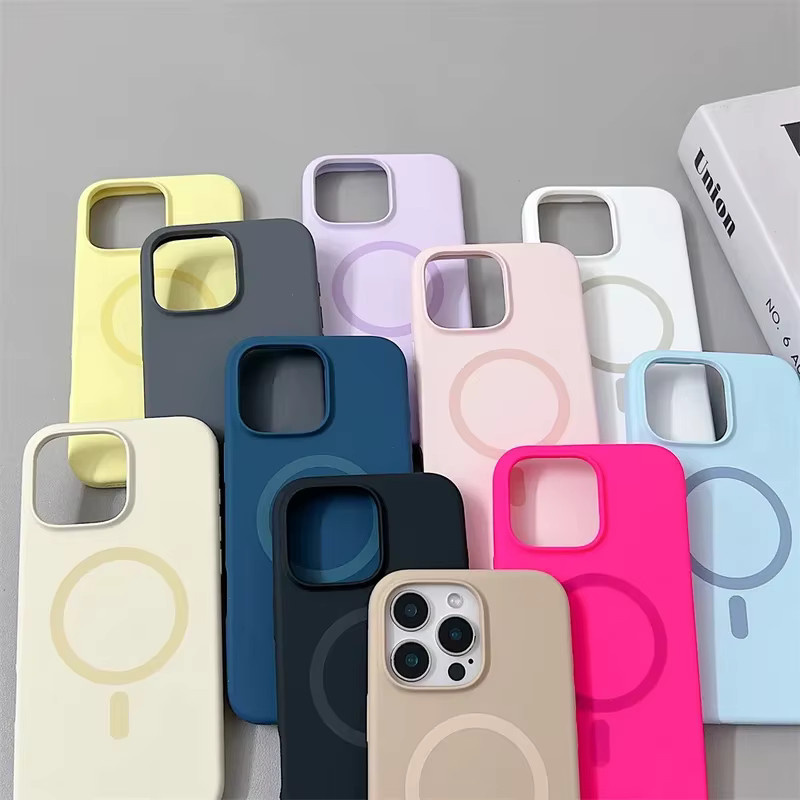 Apple Original Flüssigsilikon Handyhülle mit MagSafe für iPhone 12 bis iPhone 16 Pro Max in Lila und Mehrfarbig - Bild 2