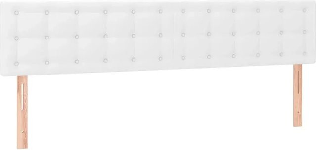 vidaXL LED Kopfteil in Weiß aus Kunstleder mit integrierter Beleuchtung und USB-Ladeanschluss, B: 180 cm, H: 78-88 cm, T: 5 cm - Bild 1