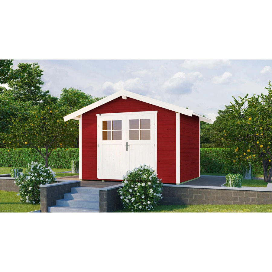 Weka Gartenhaus Casa Gr. 1,5 in Rot mit Satteldach, B/H/T: 380 x 249 x 235 cm - Bild 2
