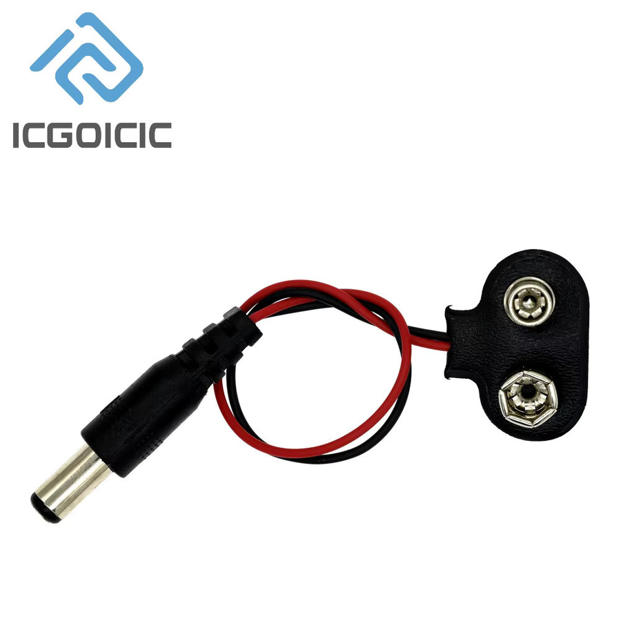 9V DC Batterie Power Kabel mit Barrel Jack Stecker für Arduino UNO R3 Mega2560 in Schwarz - Bild 2