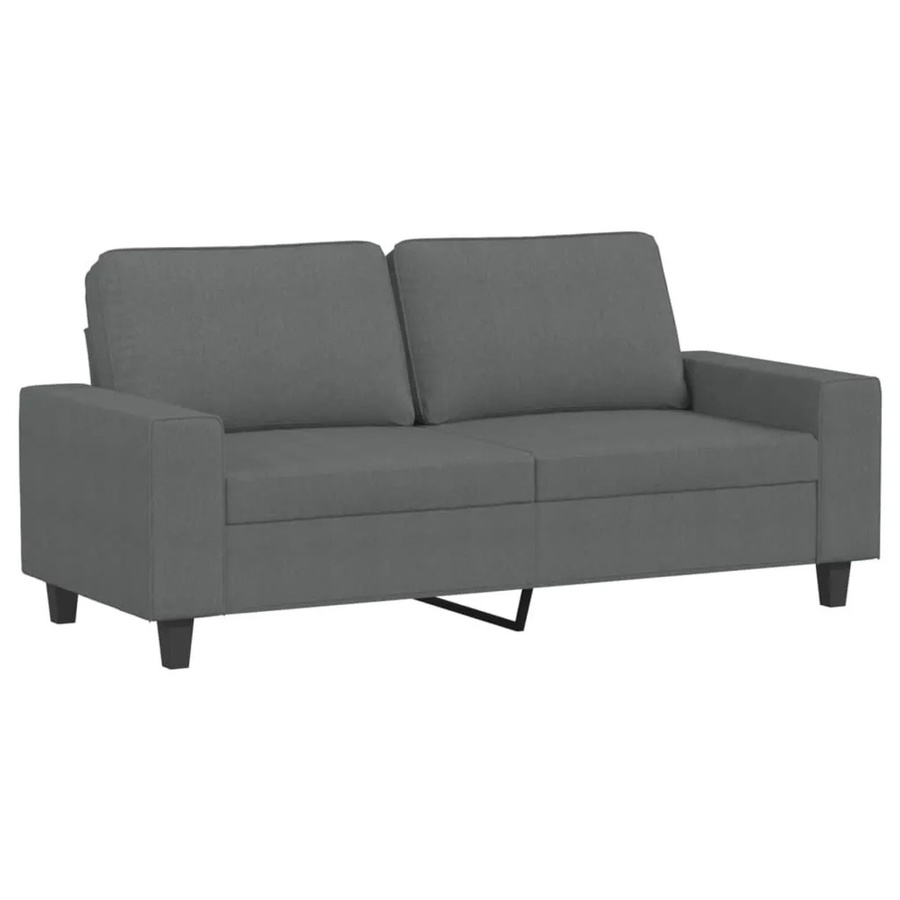 vidaXL 2-Sitzer-Sofa Modern Dunkelgrau mit Stoffbezug und Metallrahmen - Bild 2