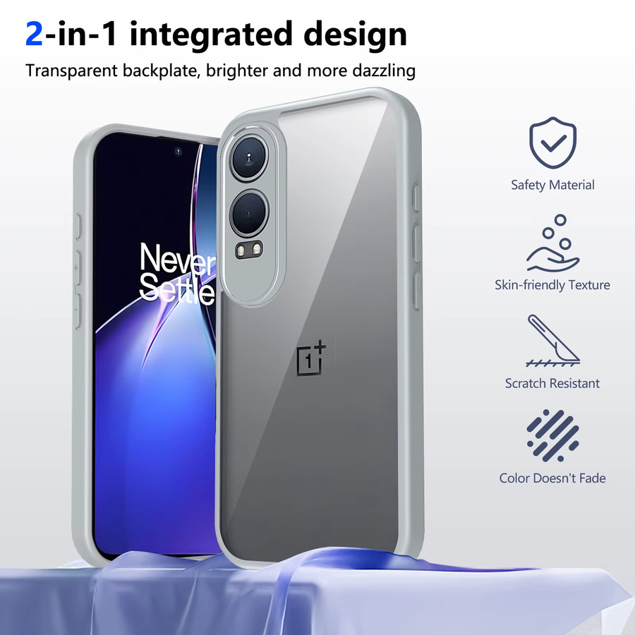 OnePlus Nord CE4 Lite CPH2621 Schutzhülle mit Luftkissen und transparenter Rückseite aus Silikon und Hartschale - Bild 2