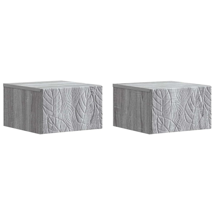 vidaXL Wandmontierter Nachttisch 2er Set Grau Sonoma B/T/H: 49 x 34,5 x 20 cm - Bild 2