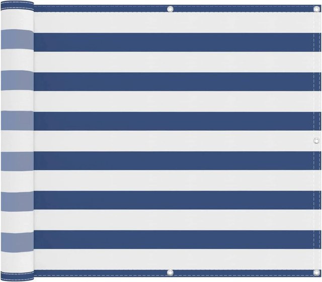 vidaXL Balkonsichtschutz aus Oxford-Stoff in Blau und Weiß, Breite: 100 cm, Länge: 800 cm - Bild 1