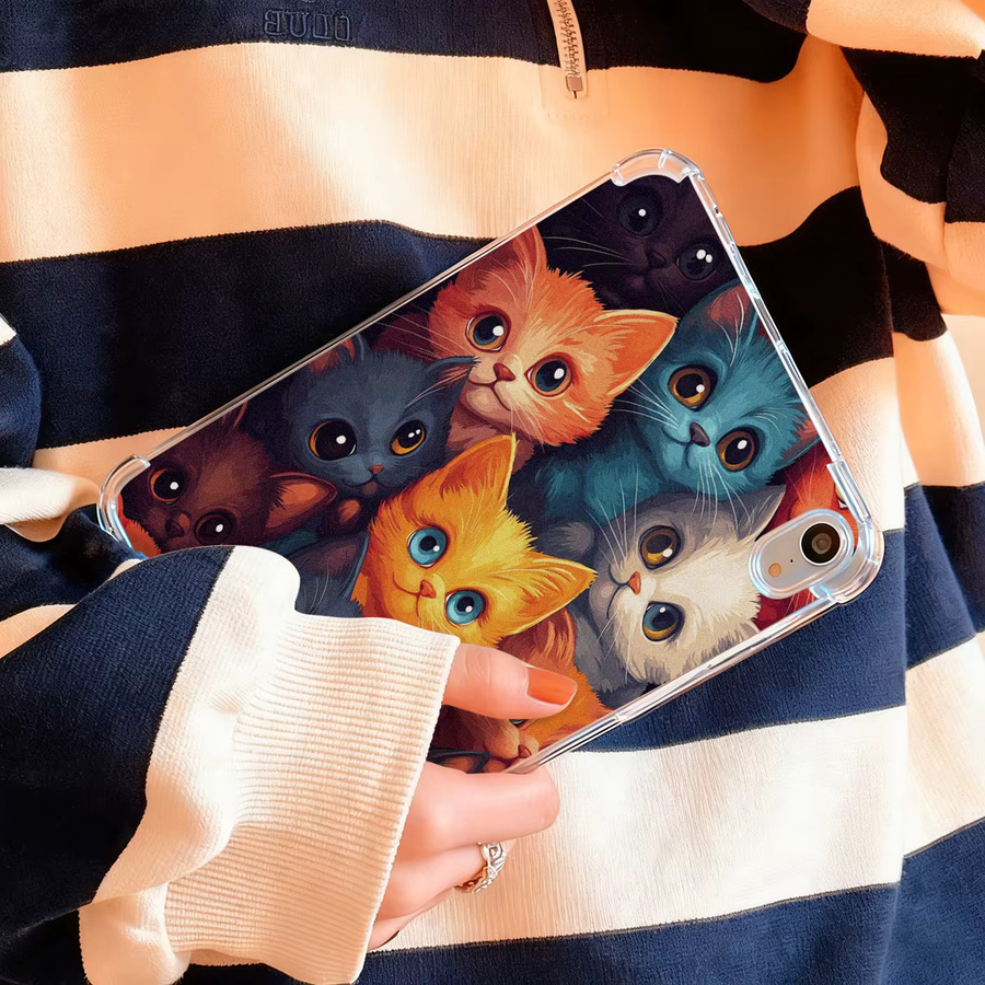 Soft Tablet Schutzhülle mit süßem Katzenmotiv für Apple iPad Pro, Air und Mini in Multicolour - Bild 4