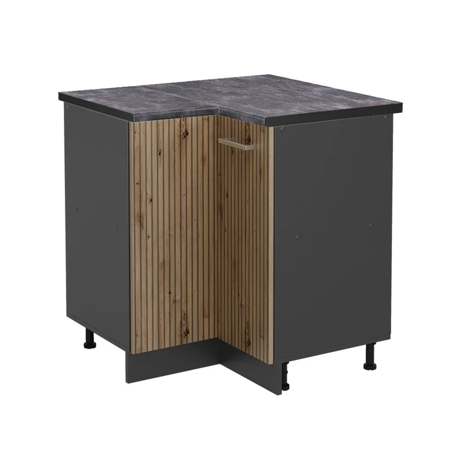 Vicco Eckunterschrank R-Line Küchenunterschrank in Artisan-Eiche und Anthrazit mit Scharniertüren, B/T/H: 75,6 x 60,0 x 81,6 cm - Bild 2