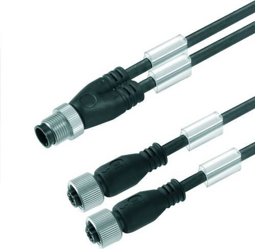 Weidmüller Sensor-Aktor-Steckverbinder M12 Stecker gerade mit Buchse gerade, schwarz, Länge: 10,00 m - Bild 1
