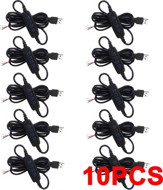 JCD USB-Stromversorgungskabel mit Dimmfunktion und EIN/AUS-Schalter für LED-Leuchten, Weiß - Bild 1