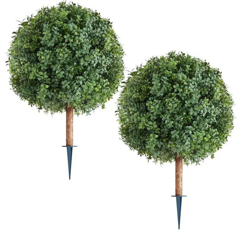 2er-Set Künstliche Buchsbaum-Formschnittbäume von Buying Solutions, MB in Grün mit Erdspieß, Topfpflanzen für die Dekoration, Höhe: 68,6 cm, Breite: 40 cm, Tiefe: 40 cm - Bild 1