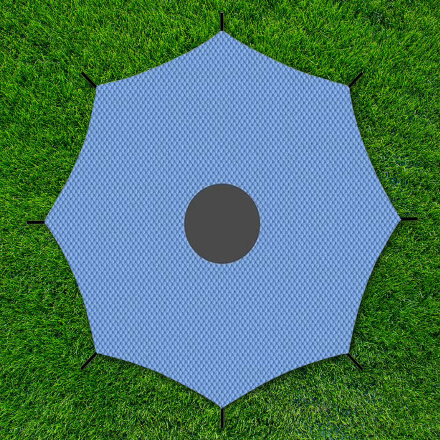 APWIKOGER Trampolin-Schattenabdeckung in Blau, wasserdichte Trampolin-Sonnenschutz-Überdachung für den Außenbereich - Bild 4