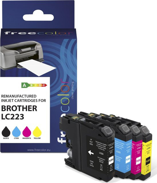 Freecolor K10388F7 Druckerpatronen Set, 4er Pack, kompatibel in Schwarz, Cyan, Magenta und Gelb - Bild 1