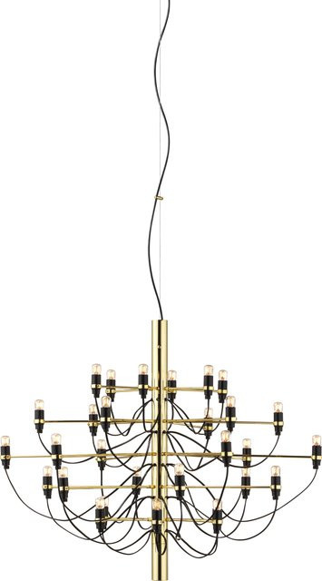 Flos 2097 30 Clear Bulbs Pendelleuchte in Gold/Messing mit transparenten Leuchtmitteln, höhenverstellbar und dimmbar - Bild 1