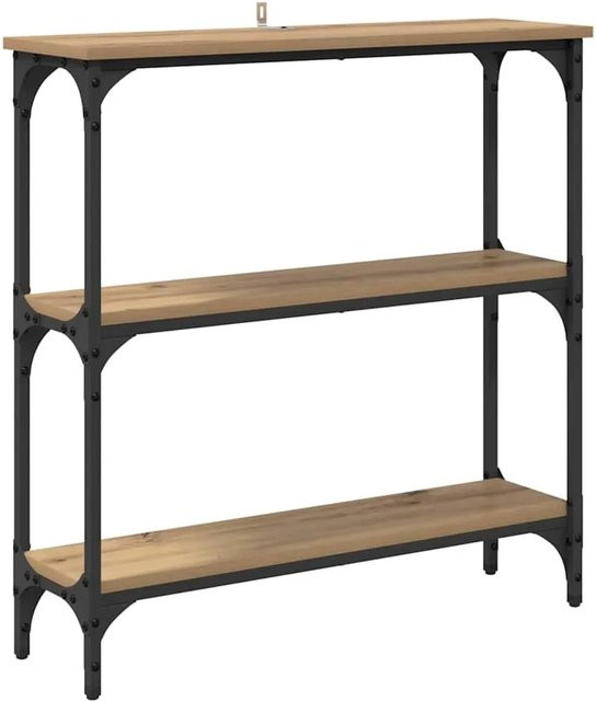 vidaXL Konsolentisch mit Regal in Artisan-Eiche und Metall im industriellen Design, B/T/H: 75 x 22,5 x 75 cm - Bild 1