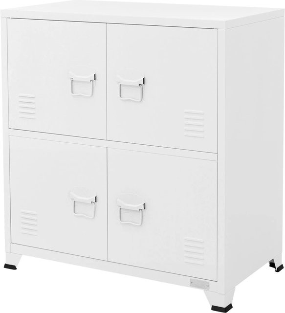 ML-Design Aktenschrank aus Stahl in Weiß mit zwei Ebenen und Magnetverschluss, B/T/H: 75 x 40 x 80,5 cm - Bild 2