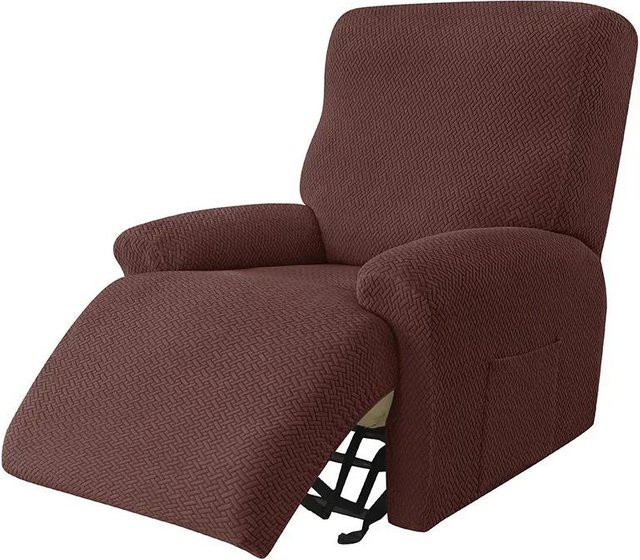 Elastischer Jacquard Sesselbezug in Schwarz als Möbelschutz für dein Wohnzimmer - Bild 1