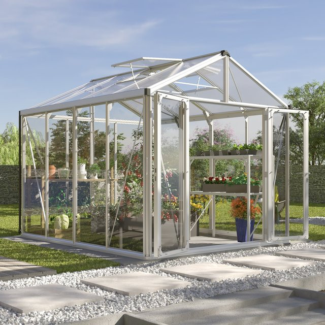 Vitavia Gewächshaus Zeus Comfort 8100 aus eloxiertem Aluminium mit 8,1 m² Fläche und 3 mm ESG-Glas sowie 10 mm HKP-Verglasung - Bild 1