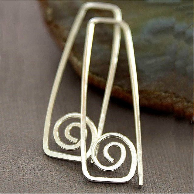 YoYo Ohrringe, versilbert, Geometrie, Spirale, Damen - Bild 1