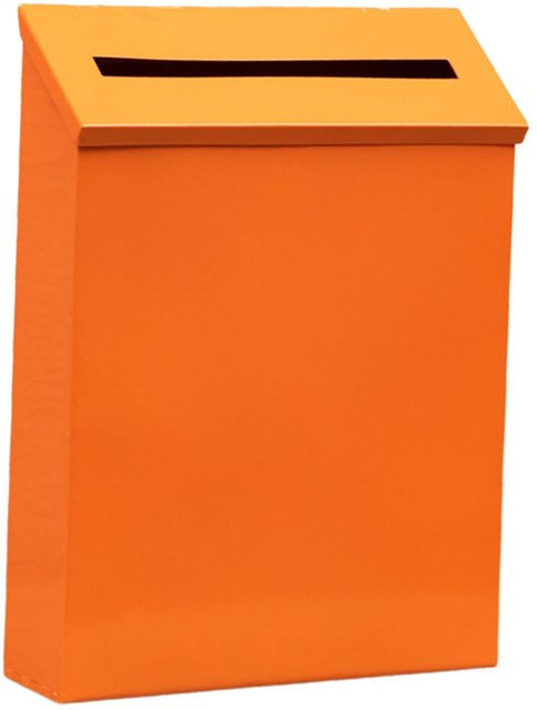 Wandmontierter Briefkasten aus Metall von Toool-Home in Orange mit integriertem Zeitungsständer für Außenbereiche und Haustüren - Bild 1