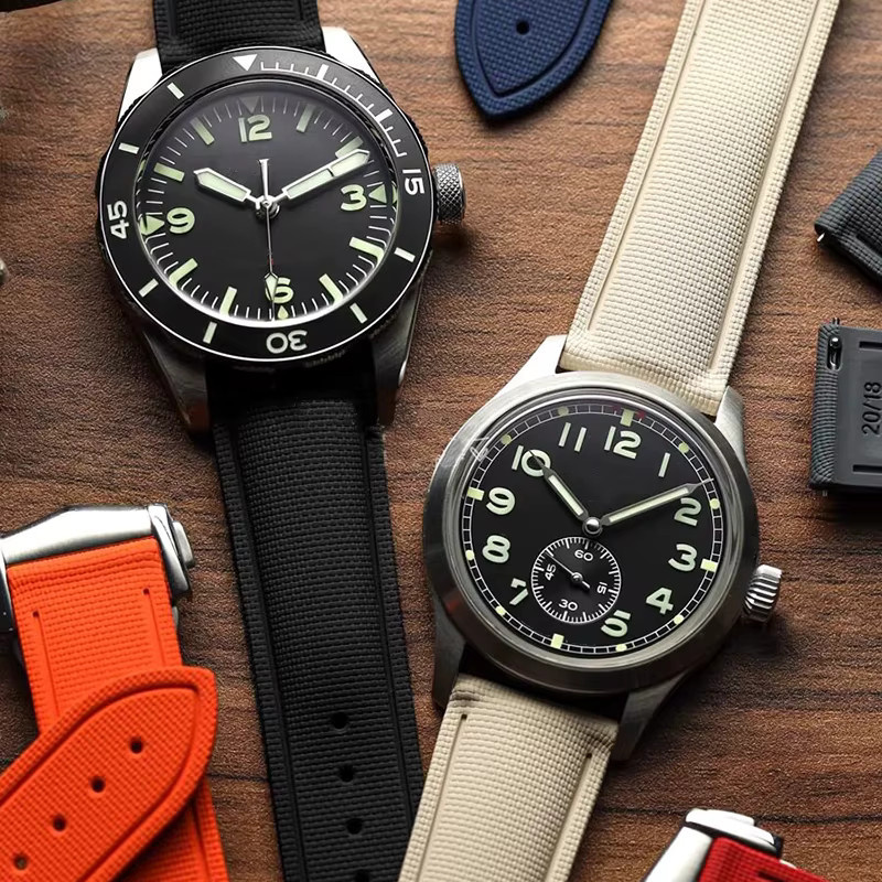 strapfreak Uhrenarmband Fluorkautschuk, Schwarz, Herren, Faltschließe - Bild 2