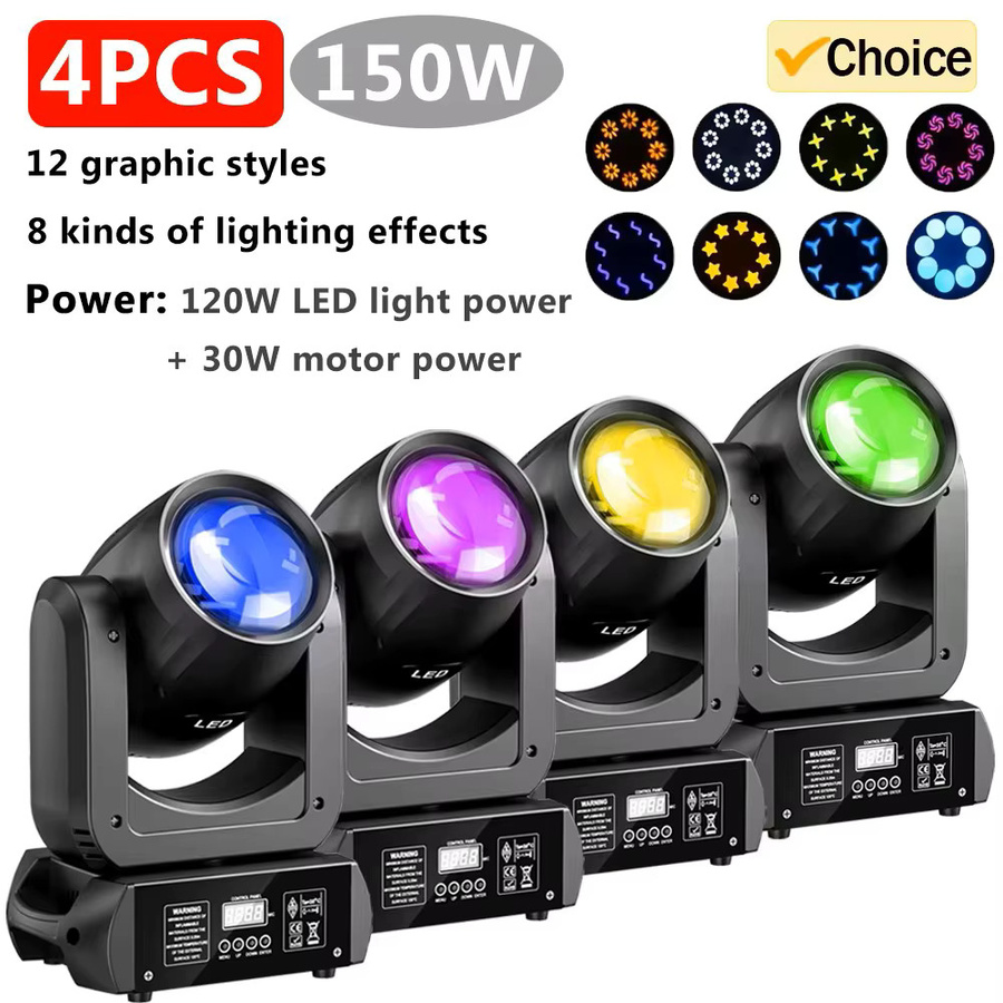 CHEGIT Mini Beam Moving Head LED Spotlight mit 150W, Weiß, 6+12 Prisma-Effekt, DMX 12CH, 540 Grad Pan und 180 Grad Neigung für Bühnenbeleuchtung - Bild 7