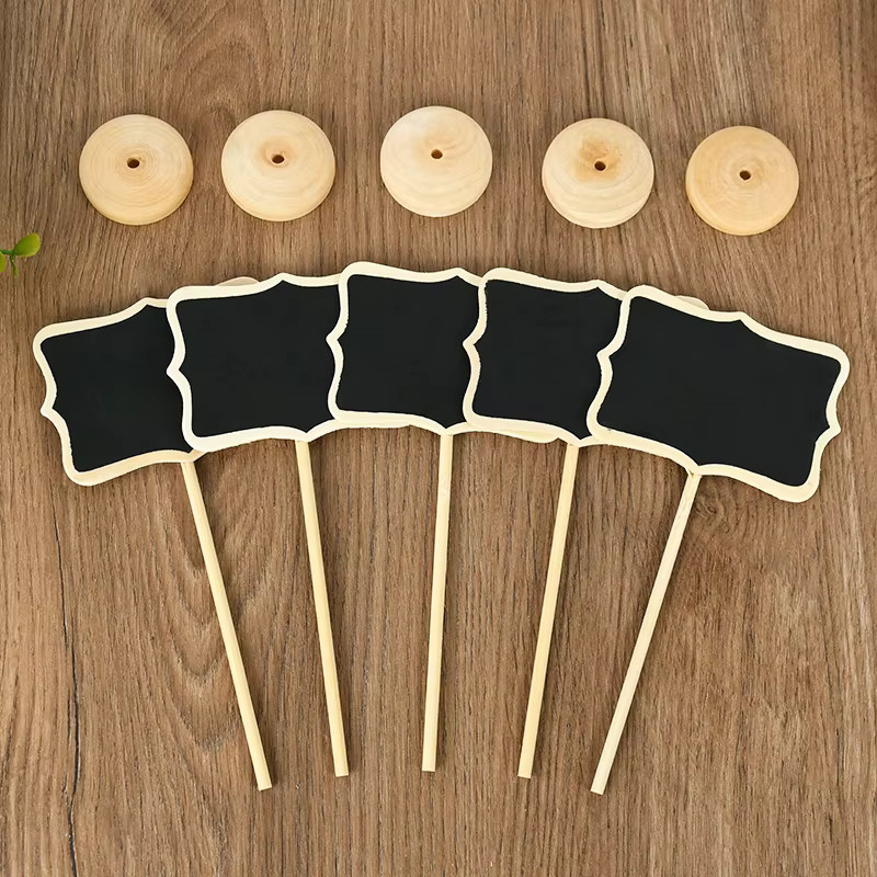 5er Set Mini Holztafeln mit Ständer von YONGSNOW in Schwarz für Hochzeit, Geburtstag oder Dekoration - Bild 4