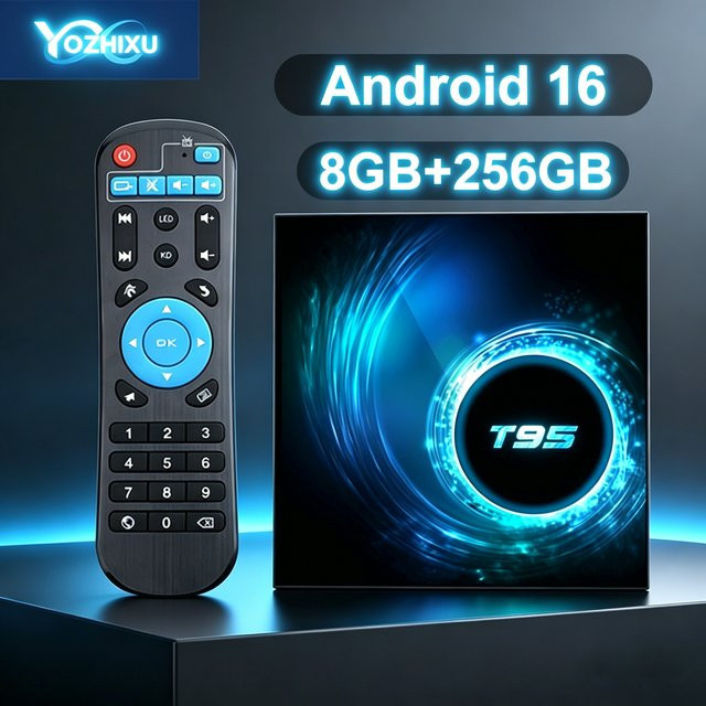 YOZHIXU Smart TV Box Android 16 Media Streamer mit 8GB RAM und 256GB Speicher, Allwinner H616, 8K HDR, Dual WLAN 2,4G & 5G, Bluetooth 5.4, Schwarz - Bild 1