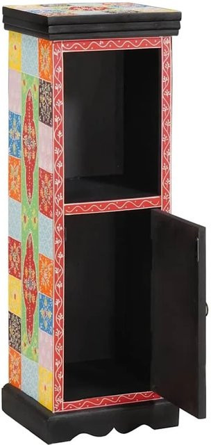 vidaXL Kommode aus Massivholz Mango mit Tür, Mehrfarbig, B/T/H: 30 x 30 x 90 cm - Bild 1