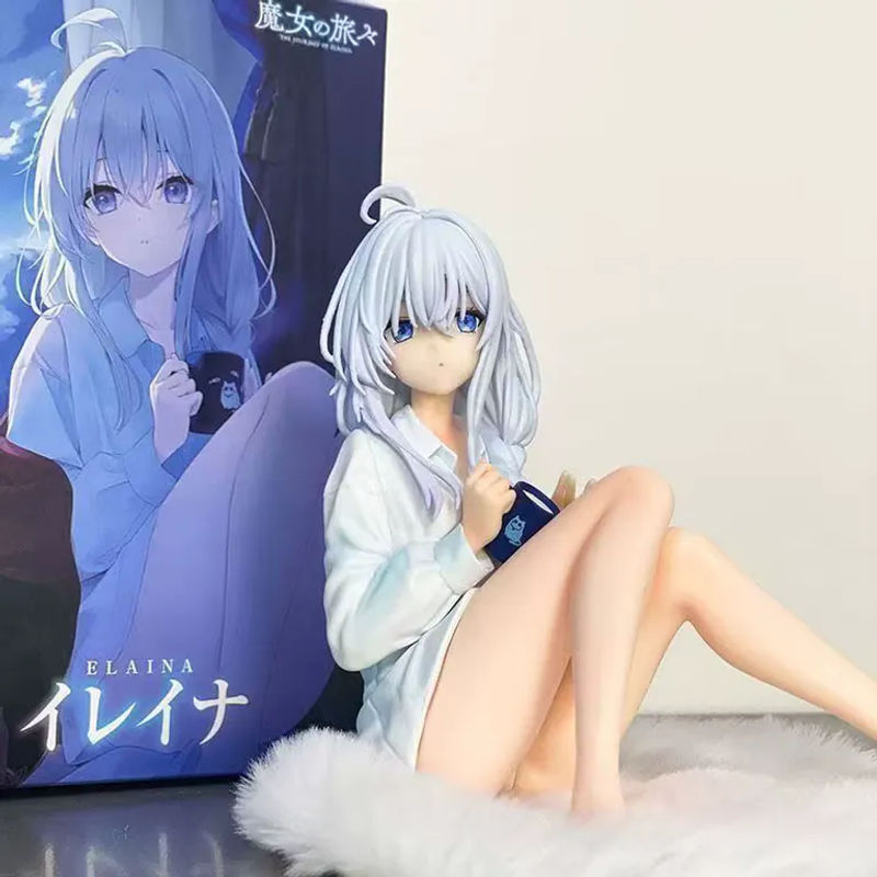 Bandai Anime-Figur Die Reise von Elaina sitzend im Pyjama, weißes Mädchen-Modell aus Kunststoff, Höhe: 10 cm - Bild 3
