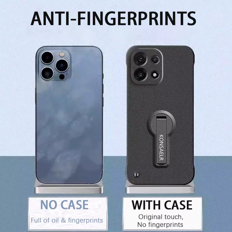 Ultra Dünne Rahmenlose Schutzhülle mit Drehbarer Halterung für Xiaomi in Purple, Mattiertes Rock Sand Design - Bild 4