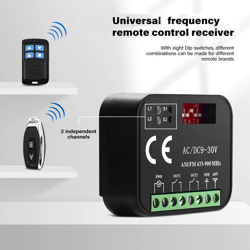 Sommer 2-Kanal-Garagentor-Empfänger mit Momentan-Relaismodul in Schwarz (434,42 MHz / 868,35 MHz / 300-900 MHz) - Bild 2