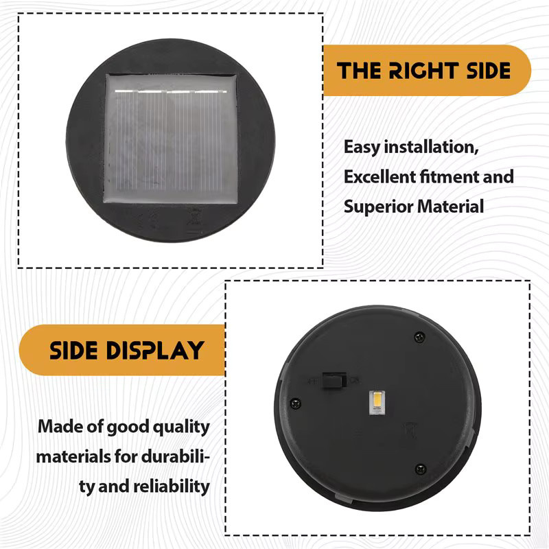 B03B-Smart Garden Ersatz-Runde LED-Lichtbox mit Solarbatterie und Poly-Li-Batterie in Schwarz - Bild 4