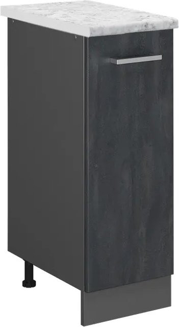 Vicco Apothekerunterschrank R-Line in Schwarz Beton Anthrazit mit weißer Marmor-Arbeitsplatte, Breite: 30 cm, Tiefe: 30 cm, Höhe: 30 cm - Bild 2