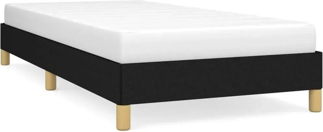 vidaXL Bettgestell aus Stoff in Schwarz mit gepolstertem Rahmen, B/T/H: 90 x 190 x 25 cm - Bild 1