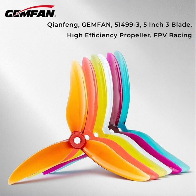 GEMFAN Crossover Racing Propeller, 5 Zoll, 3-Blatt, Blau - Bild 1