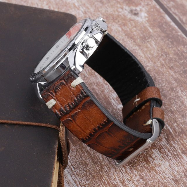 onthelevel Uhrenarmband Alligator-Leder, Echtleder, Unisex - Bild 1