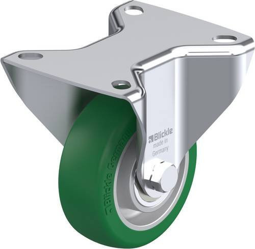 Blickle Bockrolle B-ALST 80K in Silber und Grün mit 80 mm Rad-Durchmesser und 200 kg Tragfähigkeit - Bild 1