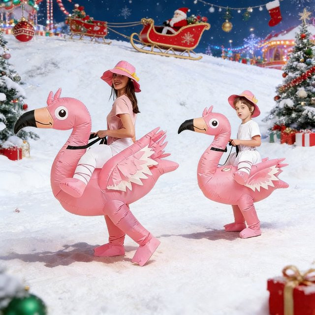 Potdemiel Aufblasbares Flamingo-Kostüm, Rosa / Pink - Bild 1