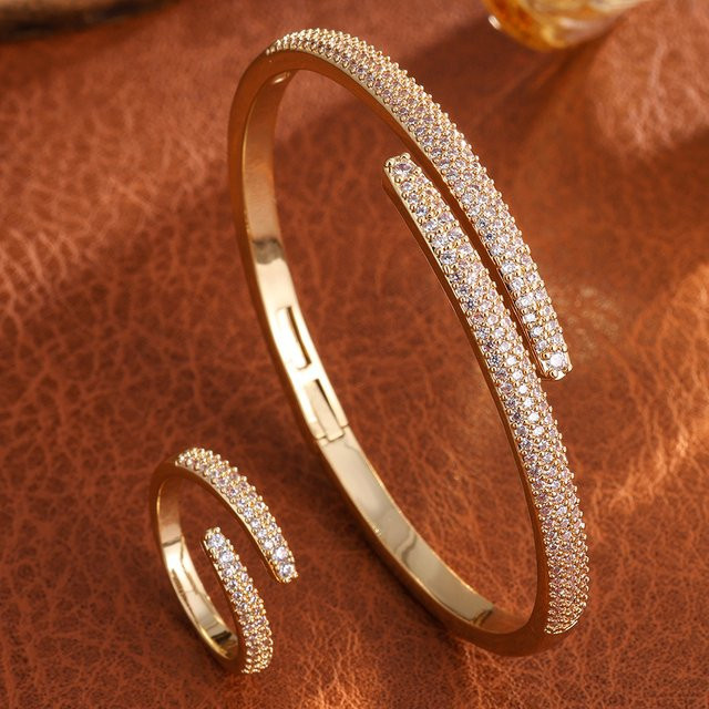 ZAKOL Schmuck-Set Armband-Ring, Zirkonia, Gold, Damen - Bild 1