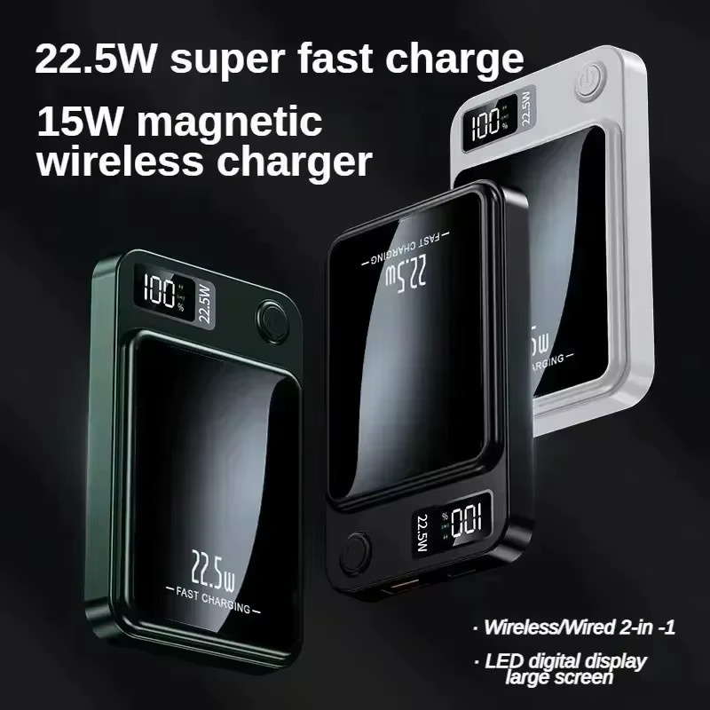 BMAD Magnetische Wireless Power Bank 50000 mAh mit 22,5 W Schnellladefunktion und PD 20 W für Huawei, Samsung und iPhone in Grün - Bild 2