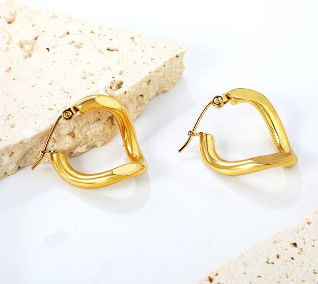 LUXUSTEEL Ohrringe, 18 Karat vergoldeter Edelstahl, Kinder - Bild 1