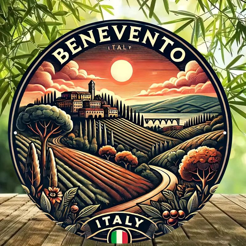 Vintage BENVENTO Italien Metallschild aus Aluminium für Zuhause Café und Bar B: 20,32 cm, H: 30,48 cm - Bild 4