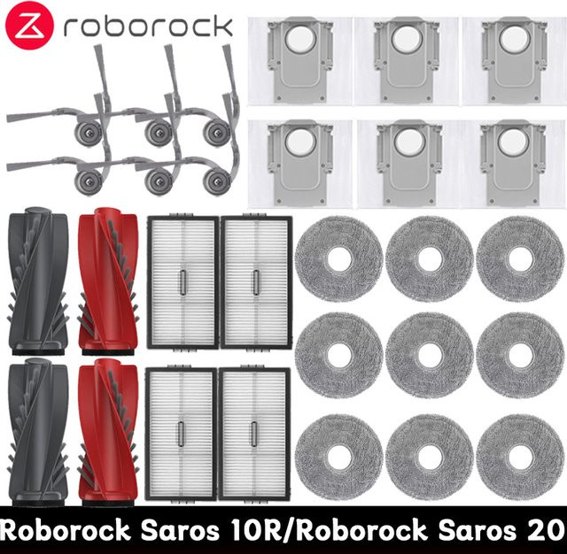 Roborock Saros 10R und Saros 20 Zubehör-Set mit Hauptbürsten, Seitenbürsten, Wischtüchern, HEPA-Filtern und Staubbeuteln in Multicolour - Bild 1