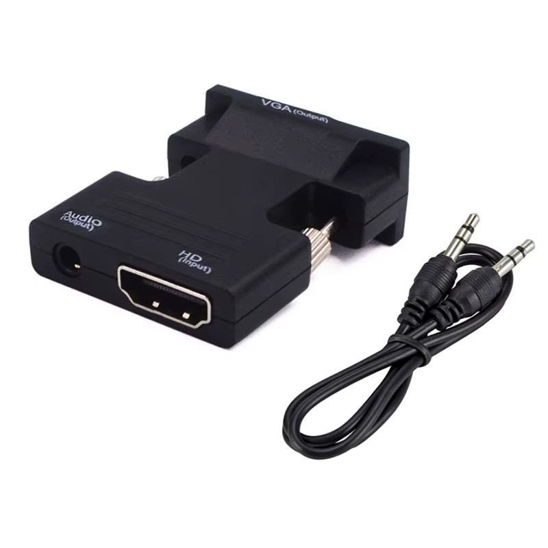 Mrgabwte HDMI auf VGA Konverter mit 3,5mm Audio-Kabel in Schwarz für PC, Laptop und Projektor, Full HD 1080P - Bild 6