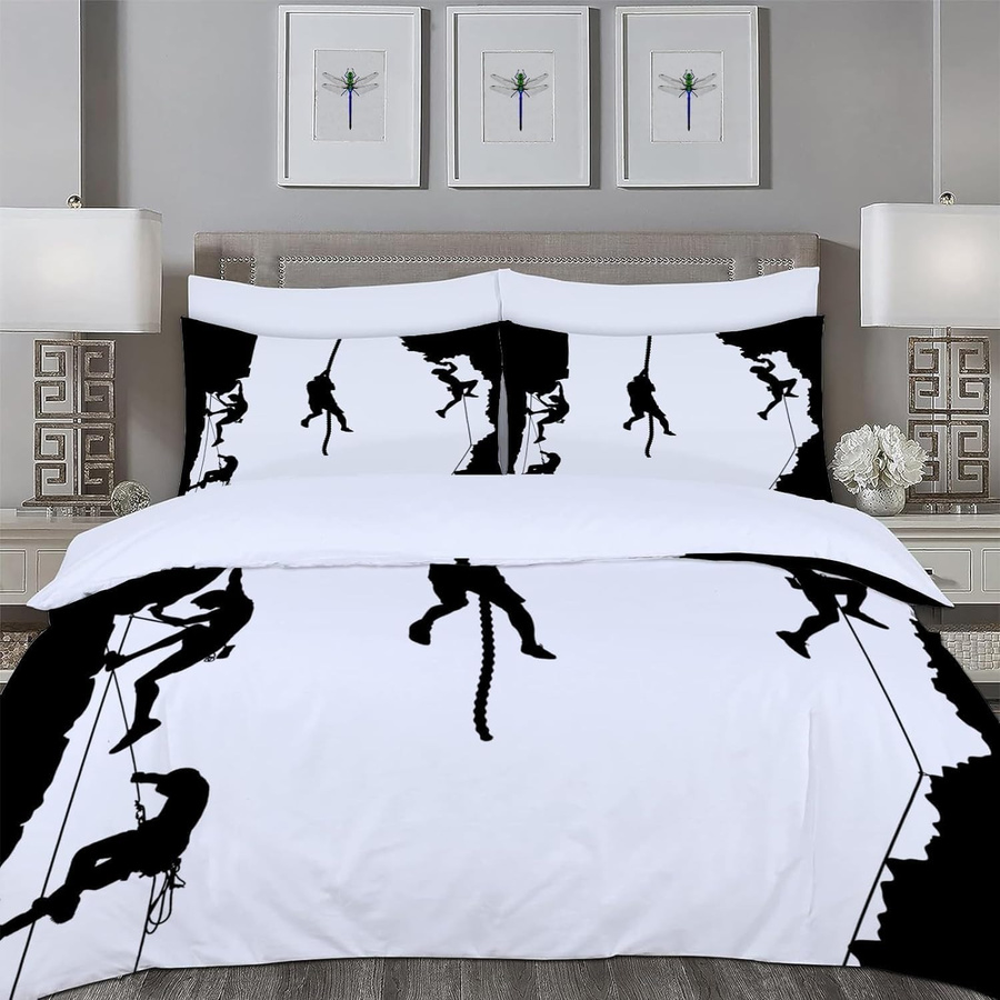 Bettwäsche Set Fels Klettern aus weicher Mikrofaser mit 3D-Design und Reißverschluss, Blau, B/H: 135 x 200 cm, inklusive 2 Kissenbezüge B/H: 50 x 70 cm - Bild 2