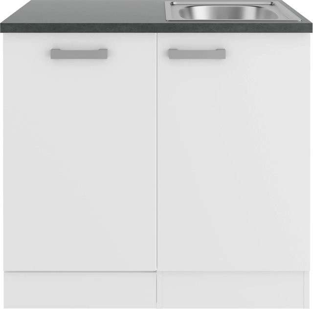 OPTIFIT Oslo214 Küchen-Spülenschrank-Set in Weiß mit Feinstruktur und modernem Design - Bild 1