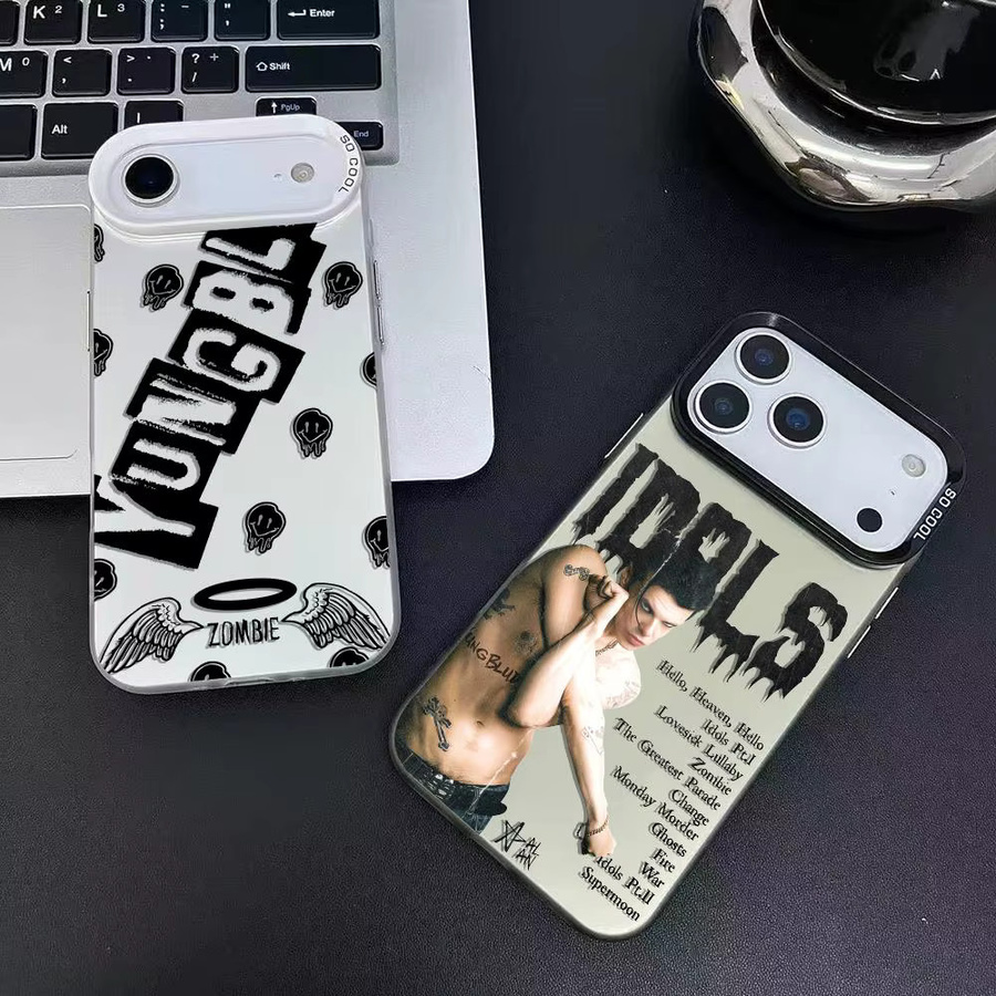Y-YungbludS Mode Handyhülle für iPhone 17 16 15 14 13 12 11 Pro Max Air in Matte Laser Aurora, stoßfest, Multicolor und Schwarz - Bild 2