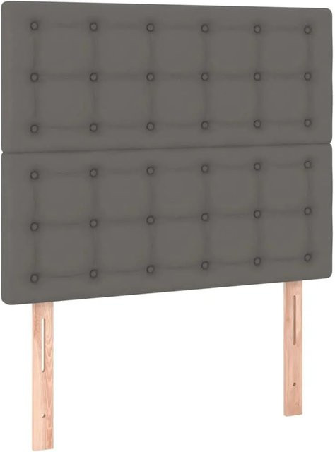 vidaXL LED Kopfteil aus Kunstleder in Grau mit integrierter Beleuchtung und USB-Ladeanschluss, B/T/H: 128 x 90 x 5 cm - Bild 1