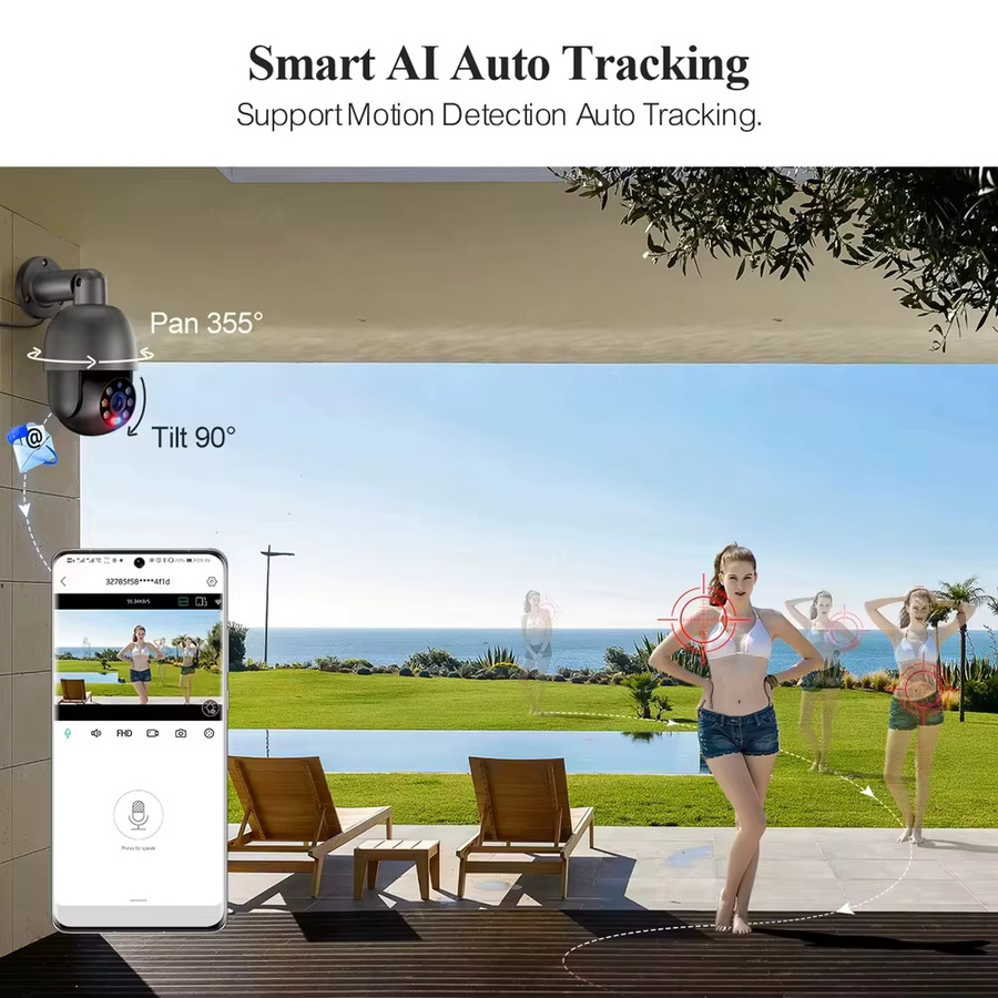 Techage 4K PTZ Überwachungskamera mit 8MP Auflösung und PoE Anschluss - Bild 4