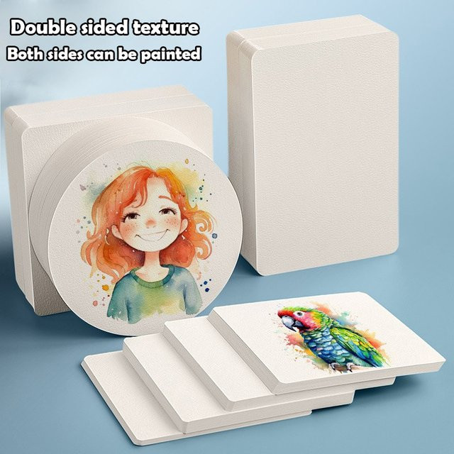 KEANG Aquarellpapier-Postkarte aus Holzfasern mit grober Körnung, 300g, Weiß - Bild 1